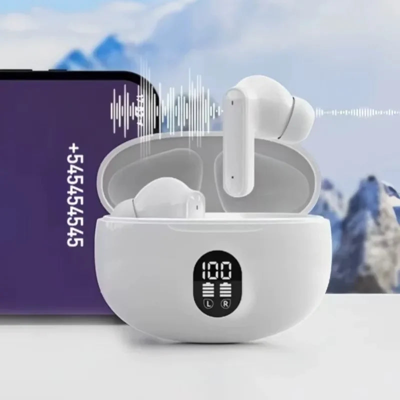 Auriculares inalámbricos TWS 895b, auriculares Bluetooth 5,3 ENC, auriculares deportivos con pantalla LED de potencia y micrófono para teléfono inteligente