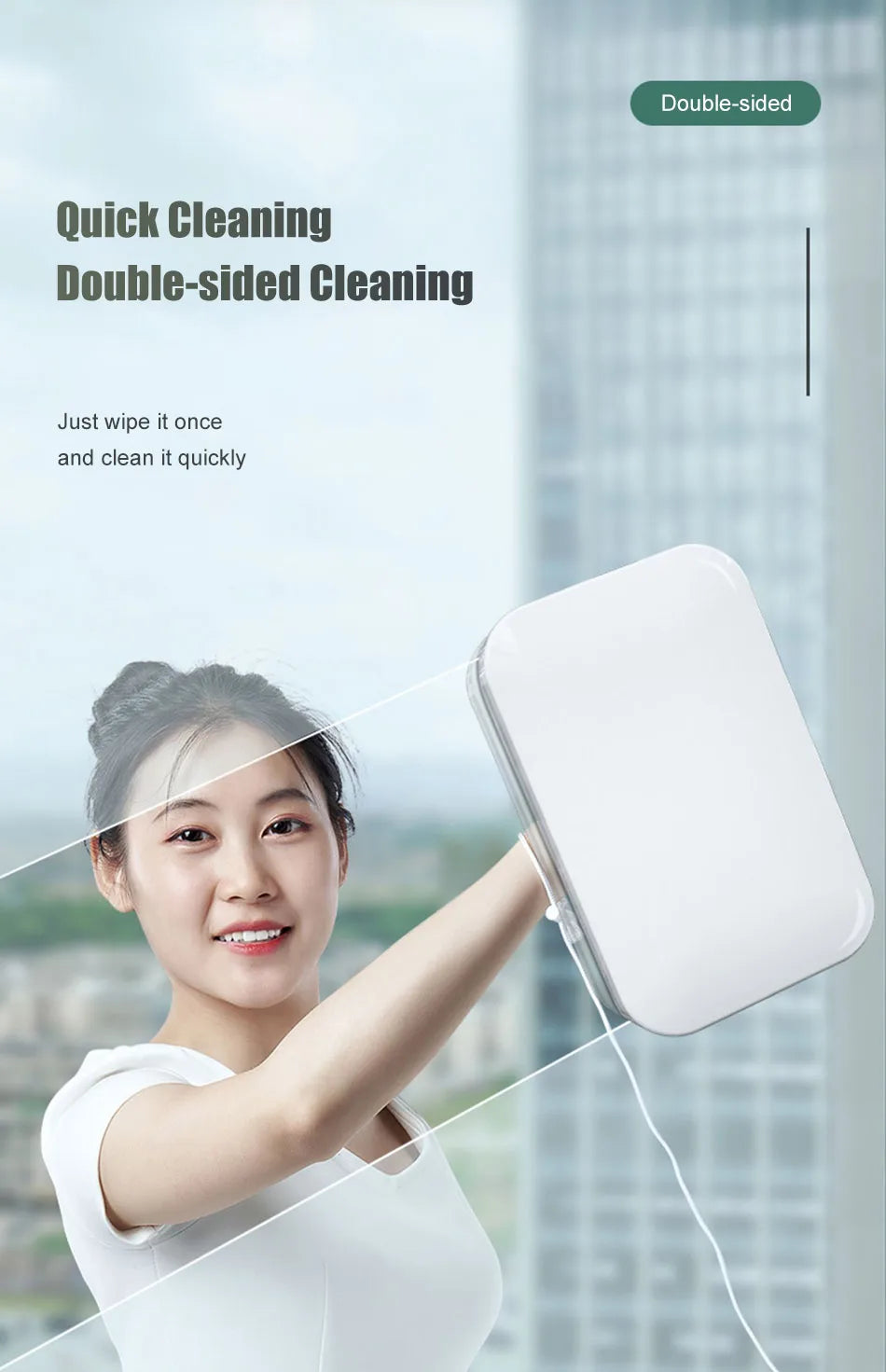 NUEVO Cepillo Magnético Limpiador de Ventanas de Doble Cara con Descarga Automática de Agua, Limpiacristales, Herramientas de Limpieza para el Hogar