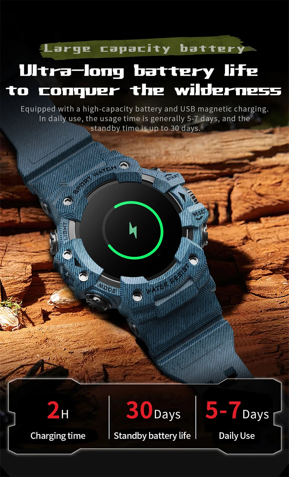 Reloj Inteligente Militar 100+ Deportes IP68