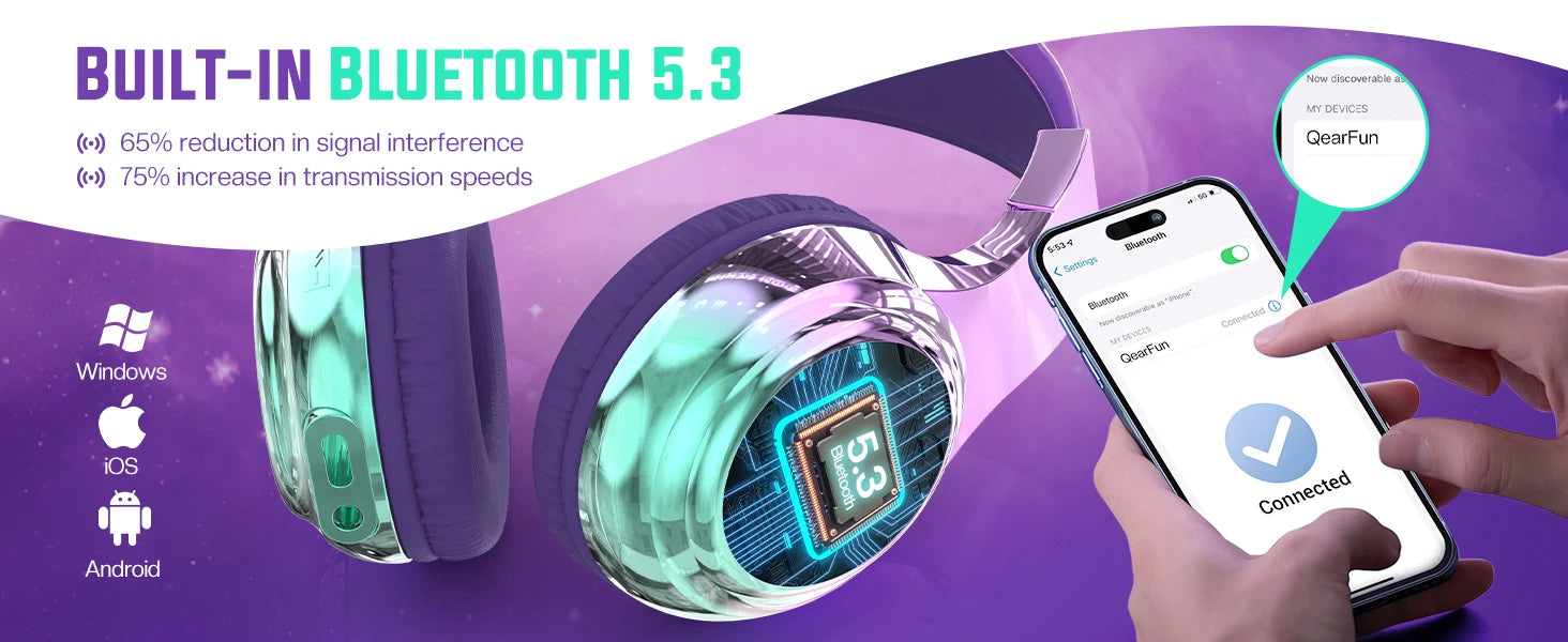 Auriculares Bluetooth Infantiles Plegables para Viajes