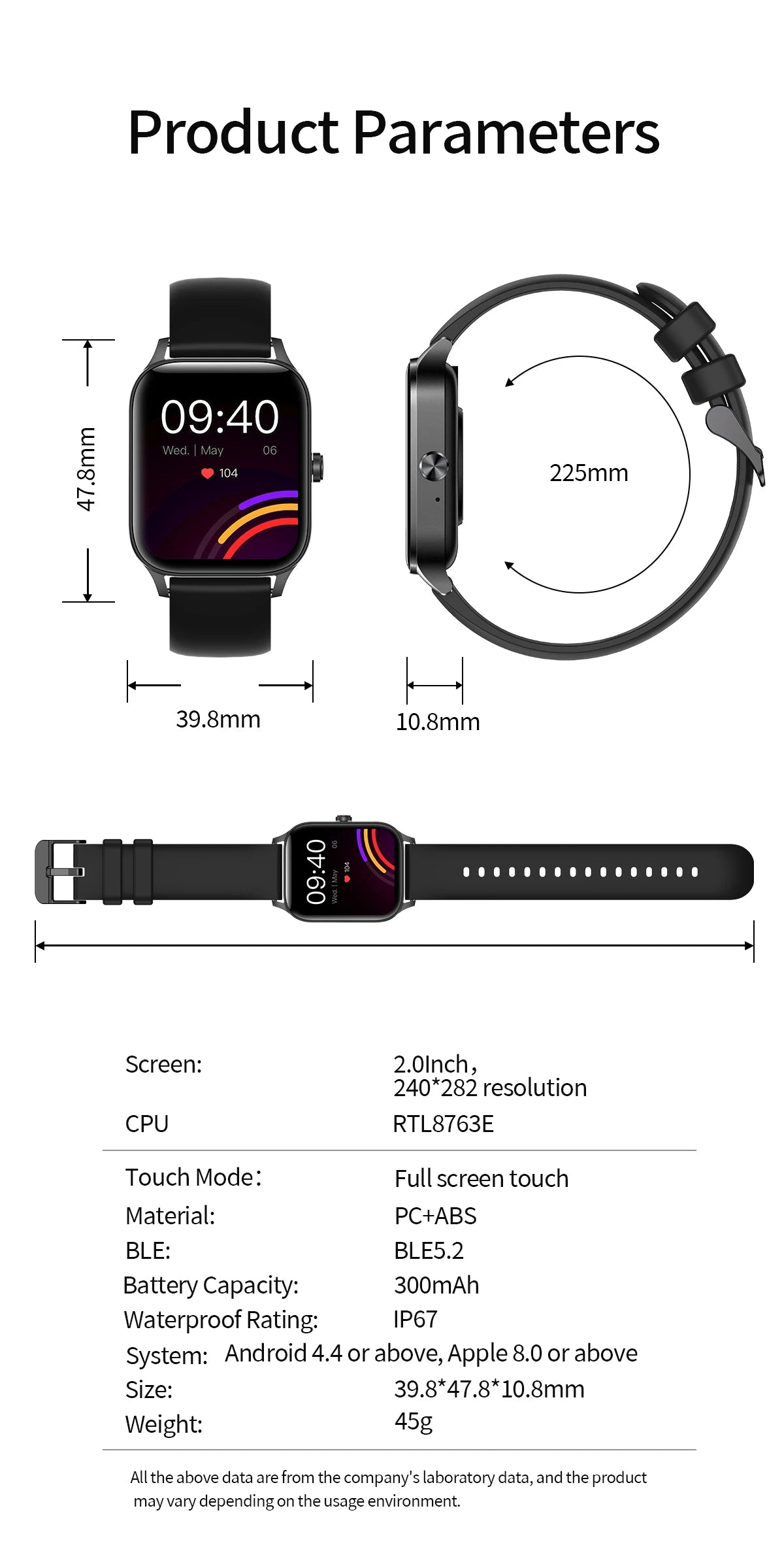 LIGE Reloj Inteligente Mujer HD 1.85 Bluetooth