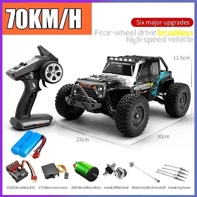JJRC -Q130 sin escobillas de alta velocidad 70 KM/H4X4 todoterreno 2,4G 4WD Control remoto RC coche 4WD Racing Monster Racing Boy juguete para regalo 1:16