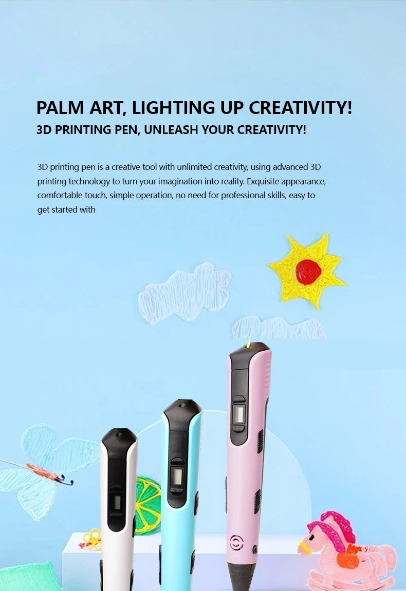 Bolígrafo 3D para Niños con Pantalla LCD y Filamento PLA/ABS