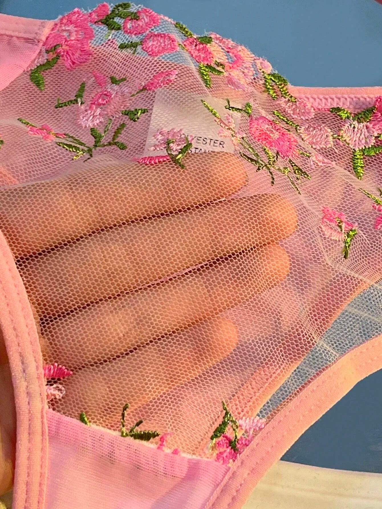 Conjunto de Sujetador y Braguitas con Bordado Floral para Mujer