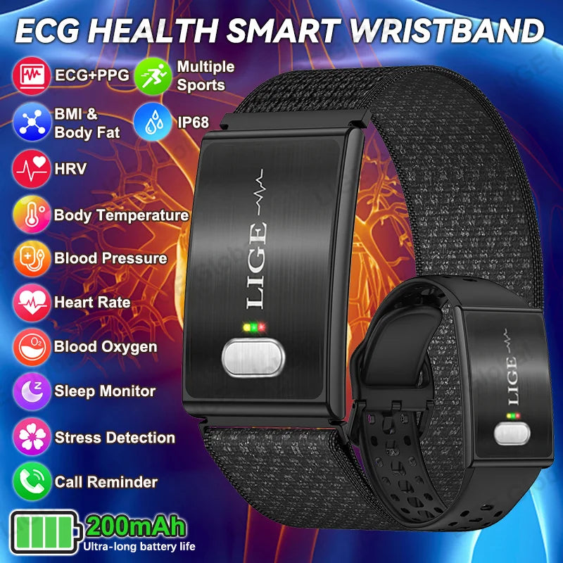 LIGE Pulsera Inteligente ECG+PPG HRV Enfermería
