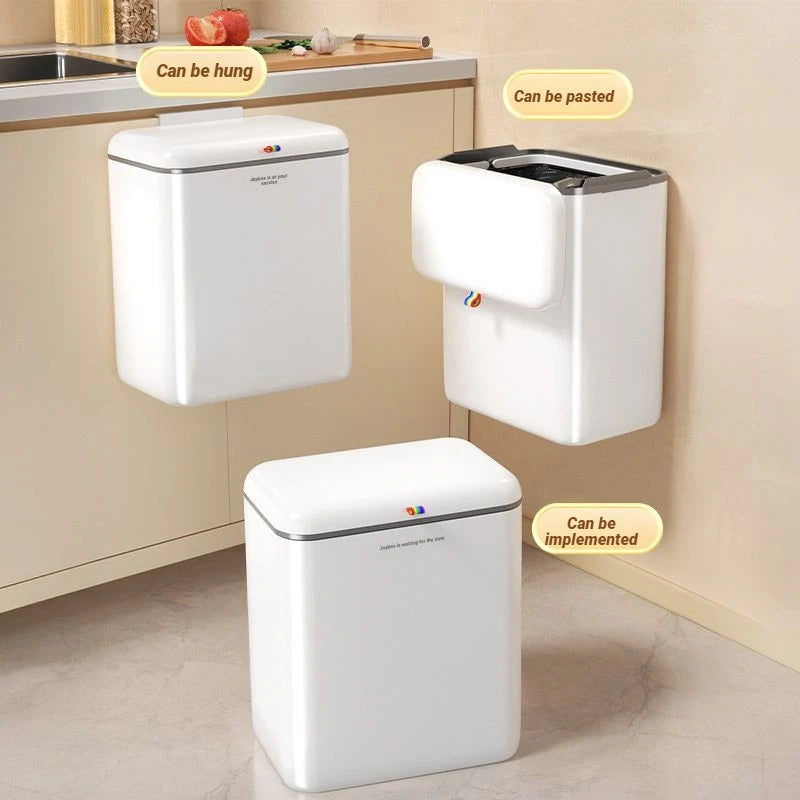 Cubo de basura de pared Joybos 12L con tapa deslizante para baño y cocina
