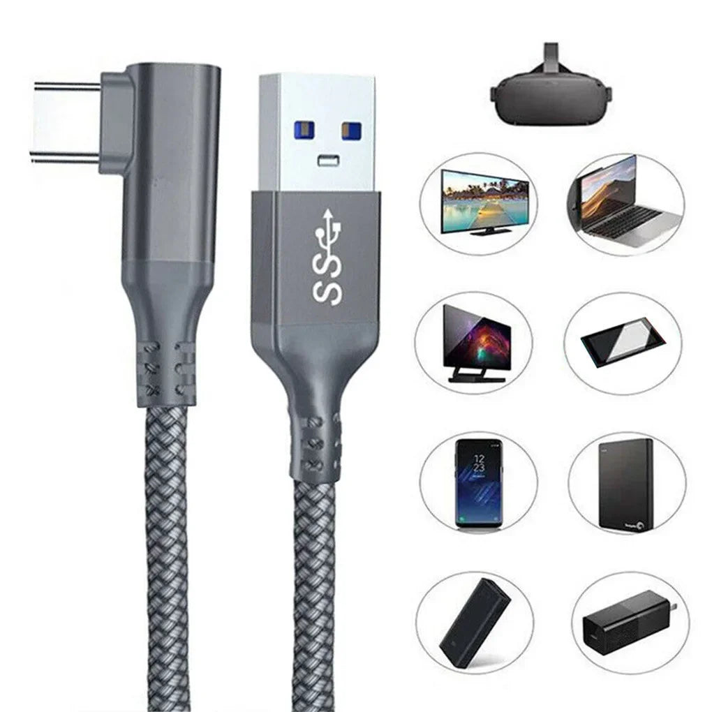 Accesorios para Meta Oculus Quest 2 Quest2 Cable de enlace gafas inteligentes 3D VR realidad Virtual USB A a tipo C 3 5M 6M auriculares casco