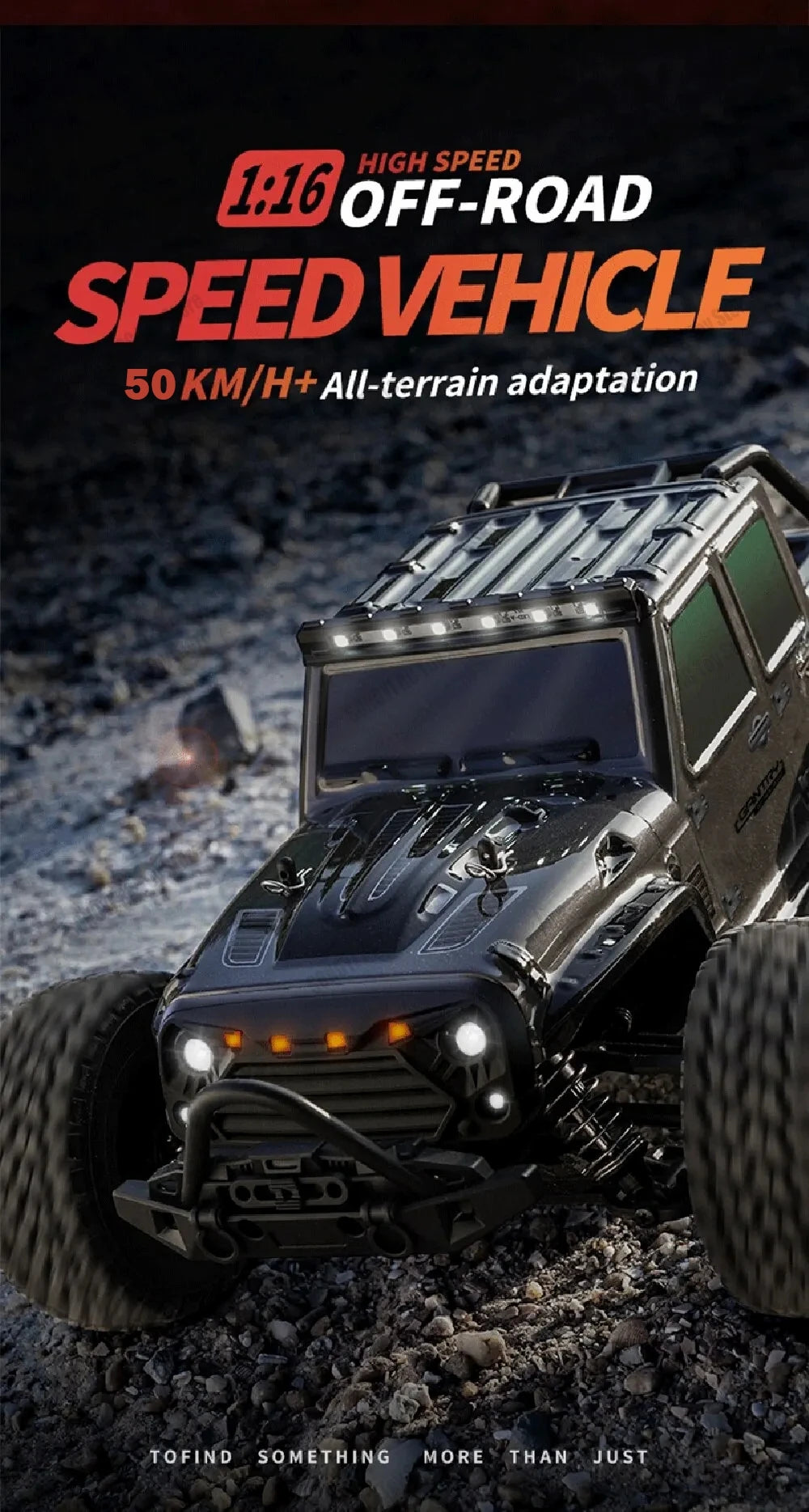Auto RC 4x4 Todoterreno Alta Velocidad 50-80 km/h Escala 1:16