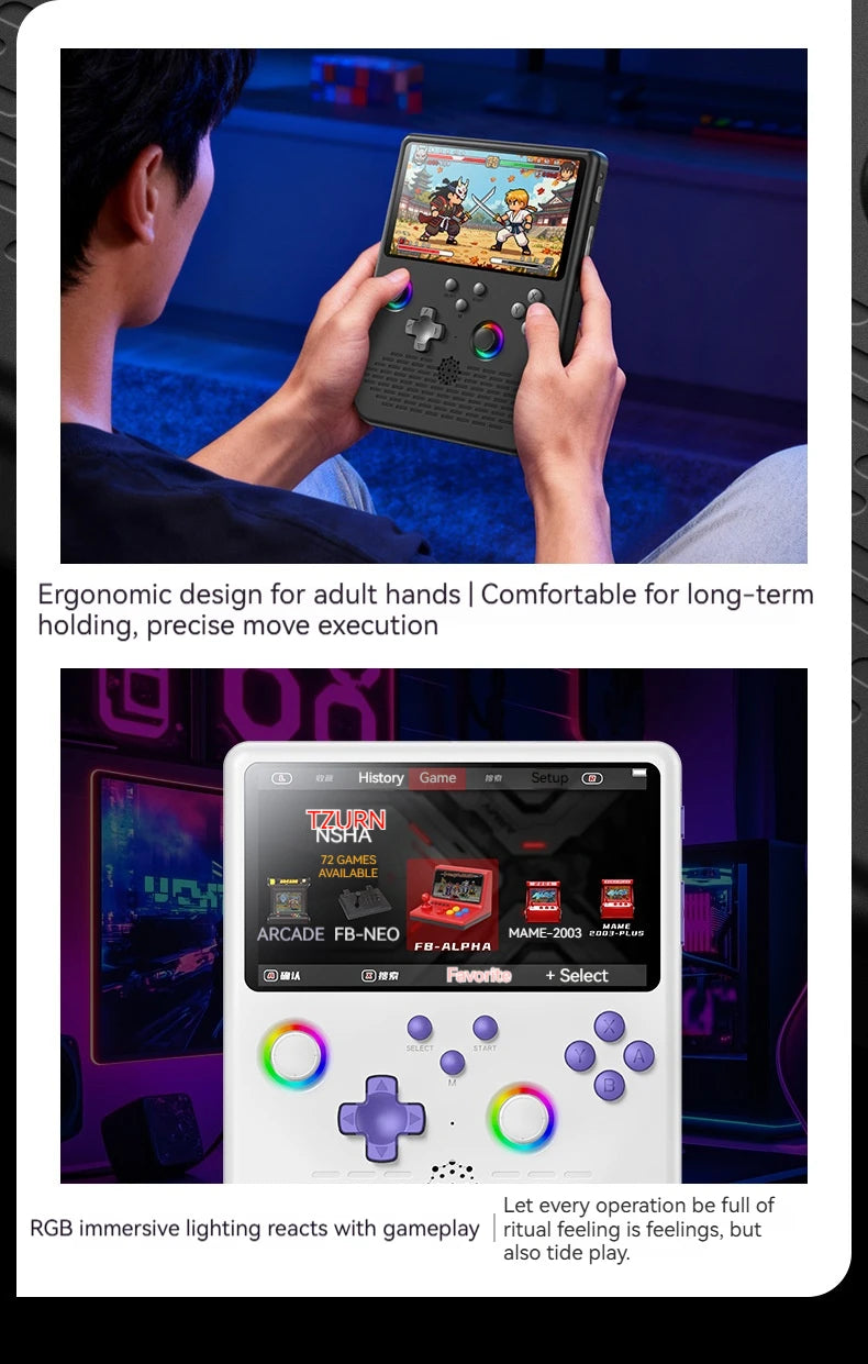 Consola de Juegos Retro Portátil H5, Pantalla IPS 4K de 5.0 Pulgadas, 64 GB