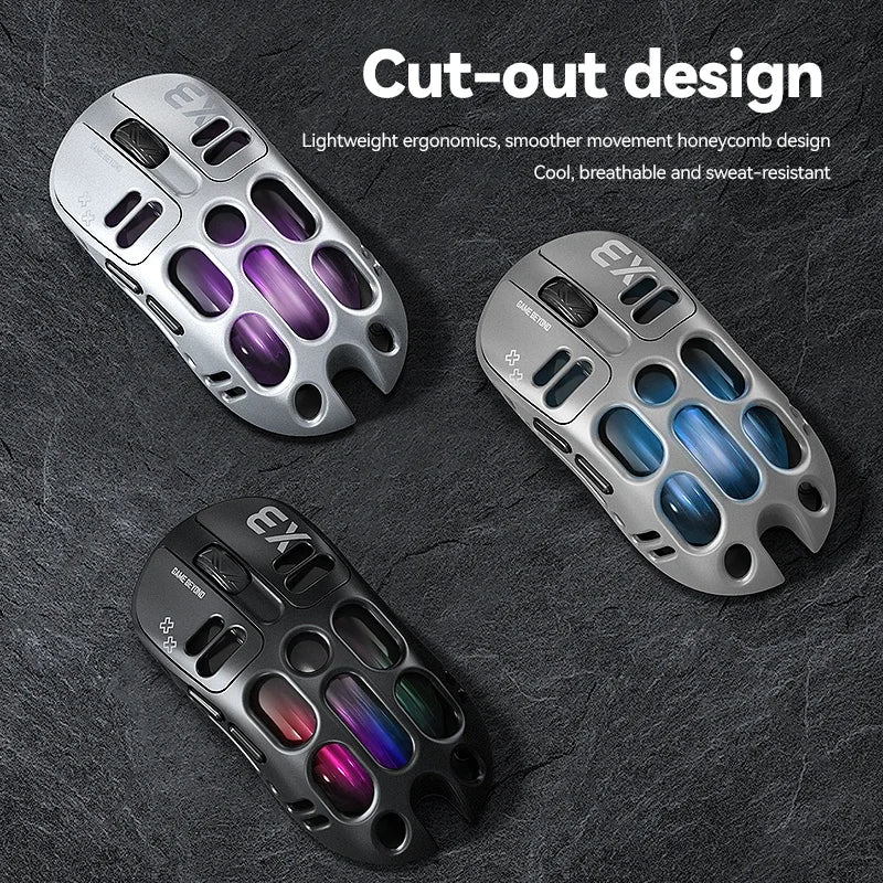 Mouse Gamer Lenovo X3 Triple Modo, RGB, Bluetooth, USB-C, Recargable