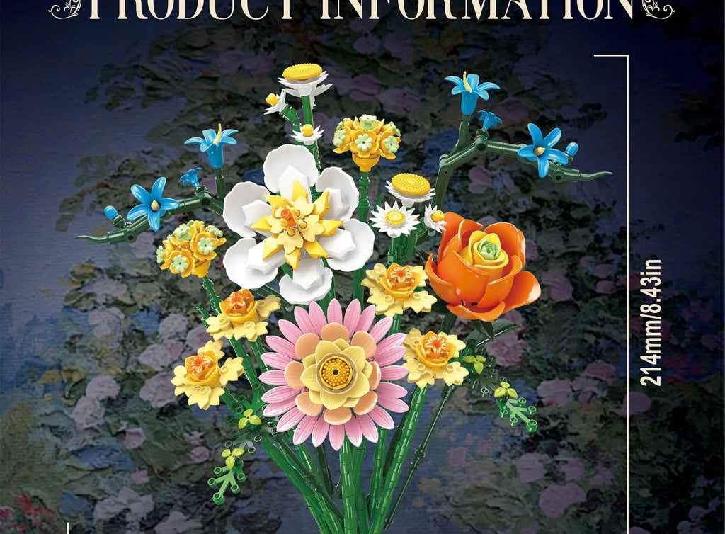 Bloques de Construcción de Ramo de Rosas, Modelo de Flor Botánica DIY, Decoración Creativa para el Hogar, Regalo para Ella, Mujeres y Adultas, Día de San Valentín, Día de la Madre