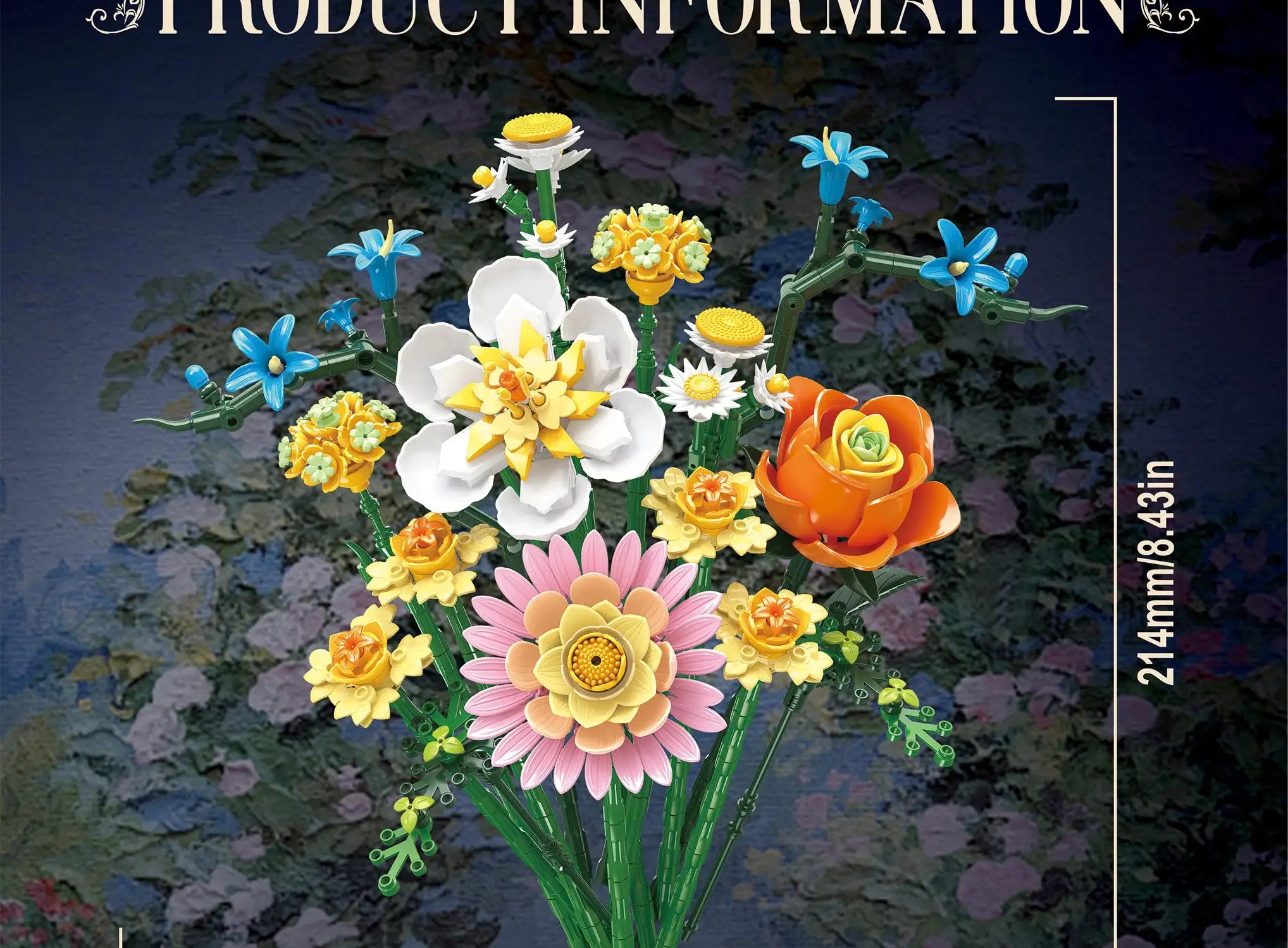 Bloques de Construcción de Ramo de Rosas, Modelo de Flor Botánica DIY, Decoración Creativa para el Hogar, Regalo para Ella, Mujeres y Adultas, Día de San Valentín, Día de la Madre