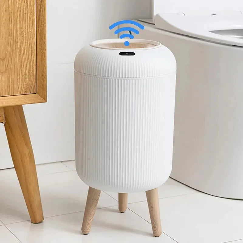 Cubo de Basura con Sensor de Movimiento de 10L, Automático con Tapa, Cubo de Basura Inteligente de Plástico Pequeño para Dormitorio, Baño, Cocina, Oficina