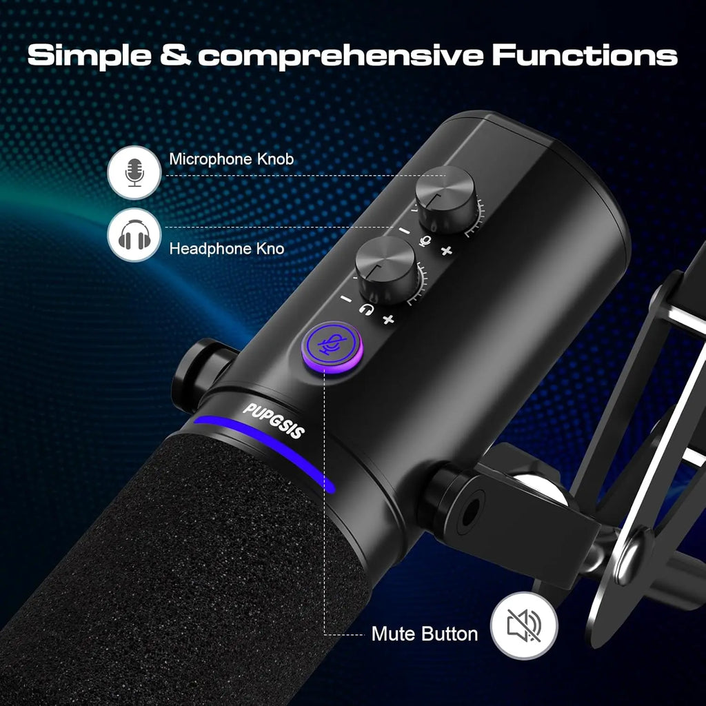 Micrófono Dinámico XLR/USB para Streaming y Podcast