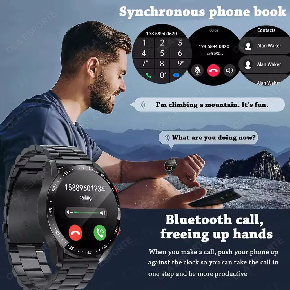 2025 nuevo reloj inteligente para hombres pantalla completamente táctil de 1,5 pulgadas llamada Bluetooth relojes de hombre de negocios Fitnes reloj inteligente deportivo para Android IOS