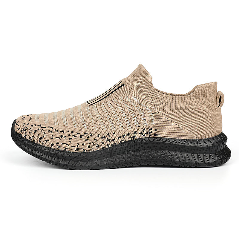 Zapatos informales transpirables para hombre, zapatos ligeros para caminar al aire libre, zapatillas antideslizantes para hombre, zapatos planos vulcanizados sin cordones 2023