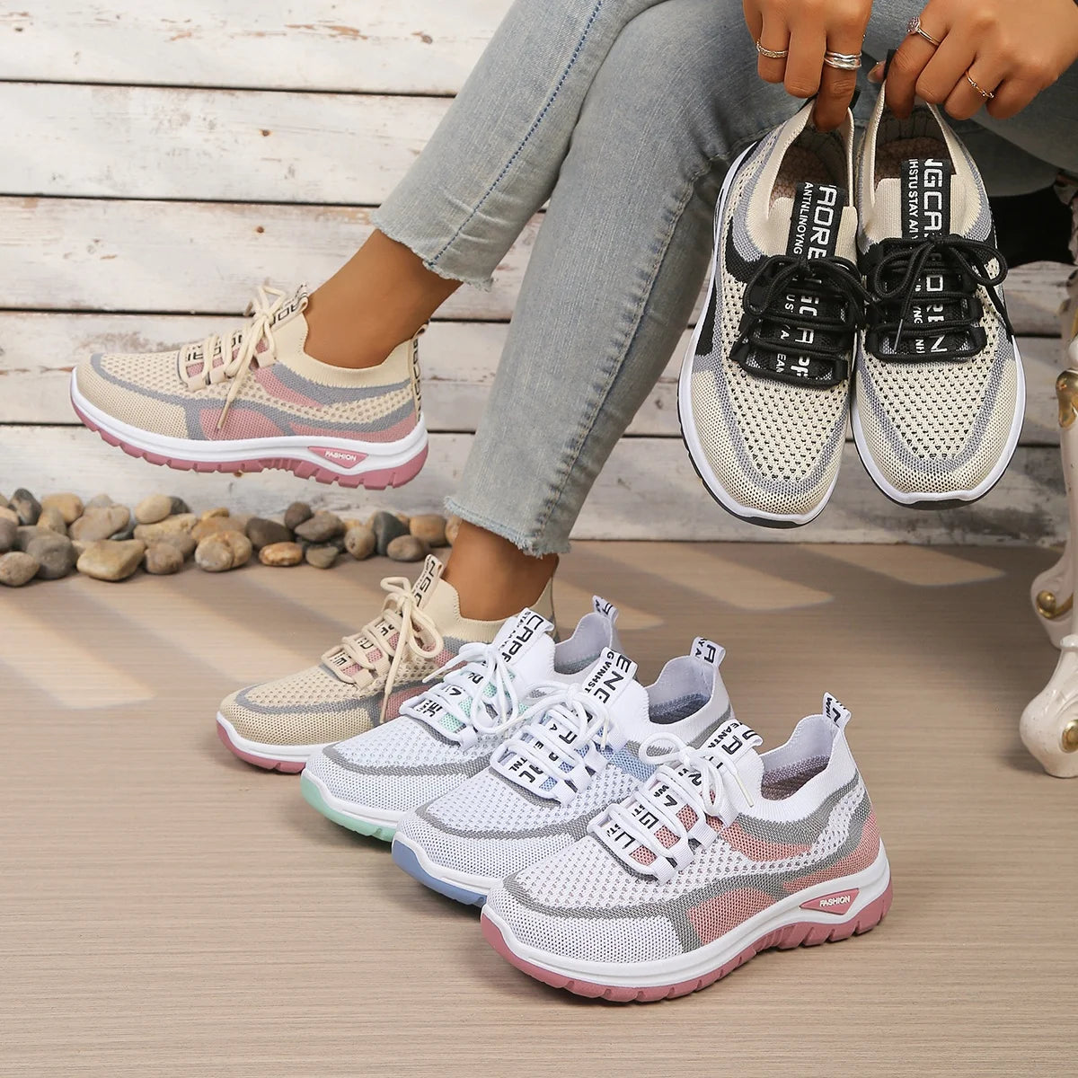 Zapatillas Informales de Lona para Mujer con Cordones