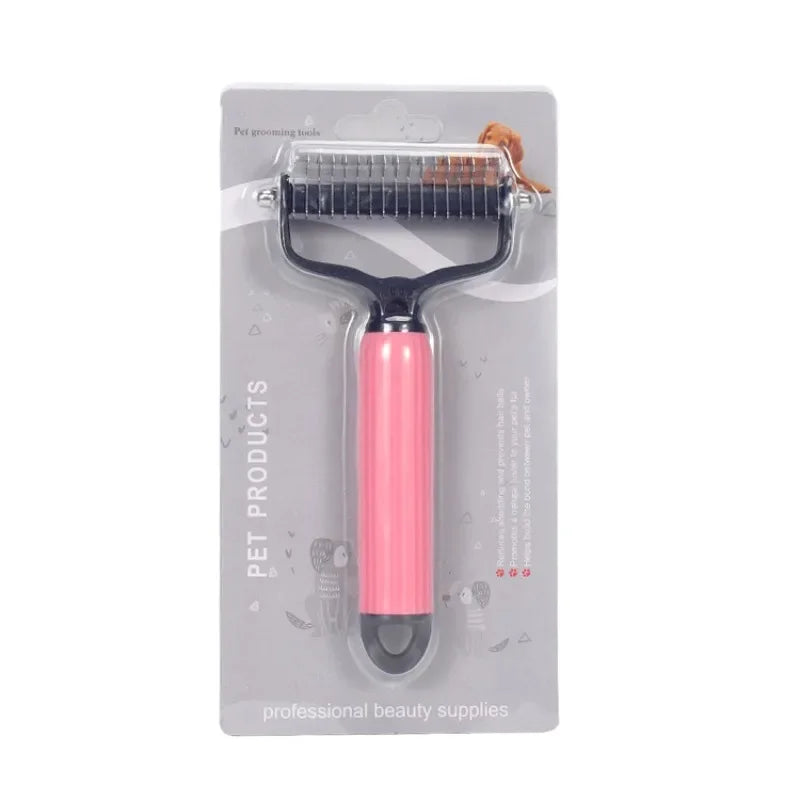 Peine Profesional Universal de Doble Cara de Acero Inoxidable para Desenredar el Pelo de Mascotas, Herramienta de Aseo para Eliminar el Pelo Suelto de Perros