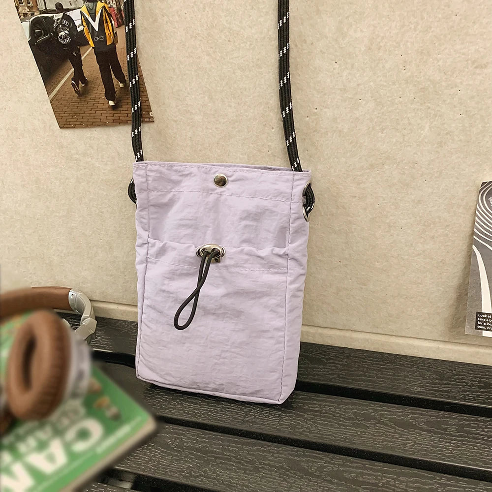 Mini Bolso Bandolera de Nailon para Teléfono, Mujer