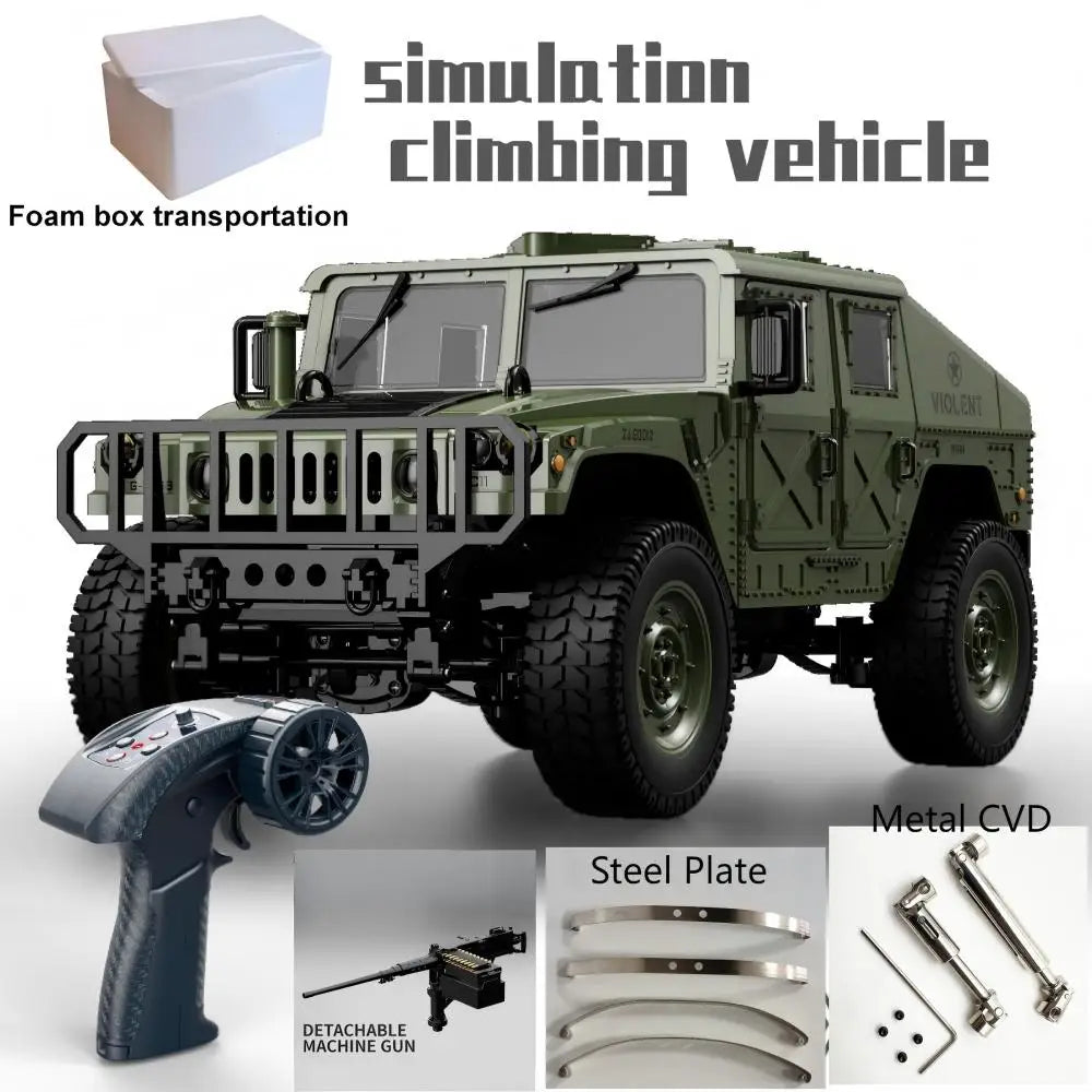 Coche RC Militar C8835, 2.4G 4WD 1:14, Vehículo de Escalada Todoterreno
