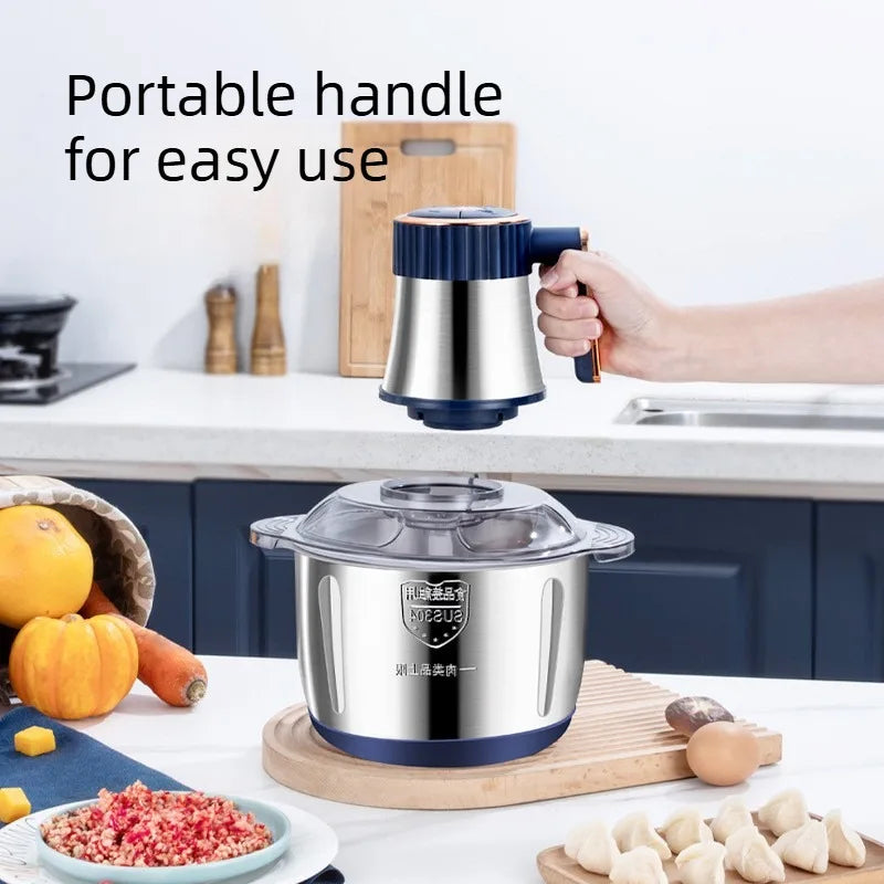 Picadora de carne eléctrica multifuncional de acero inoxidable para cocina