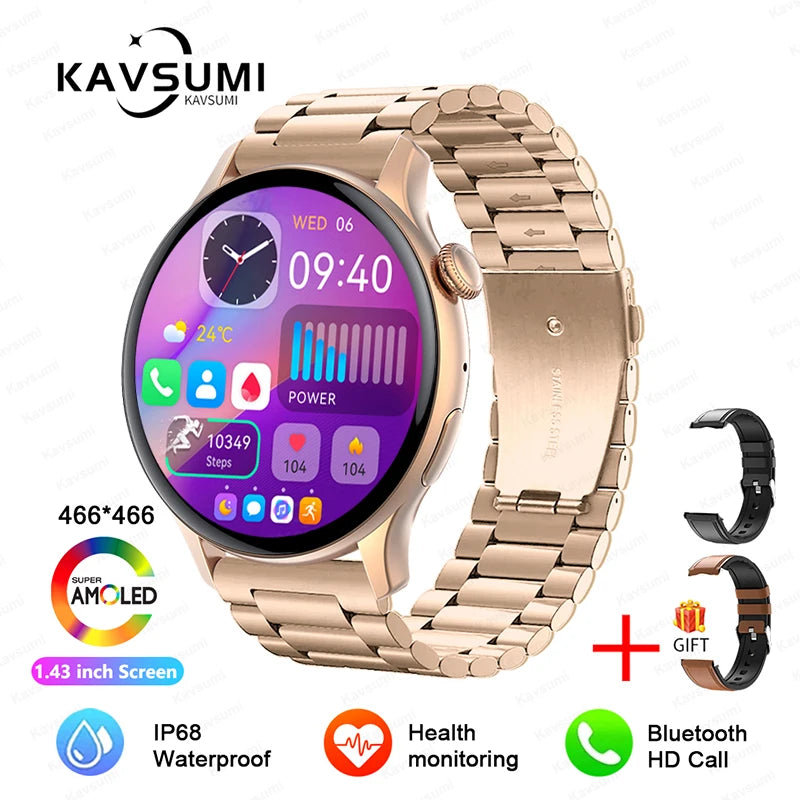 Reloj Inteligente NFC para Mujer con AMOLED, GPS y Llamadas Bluetooth