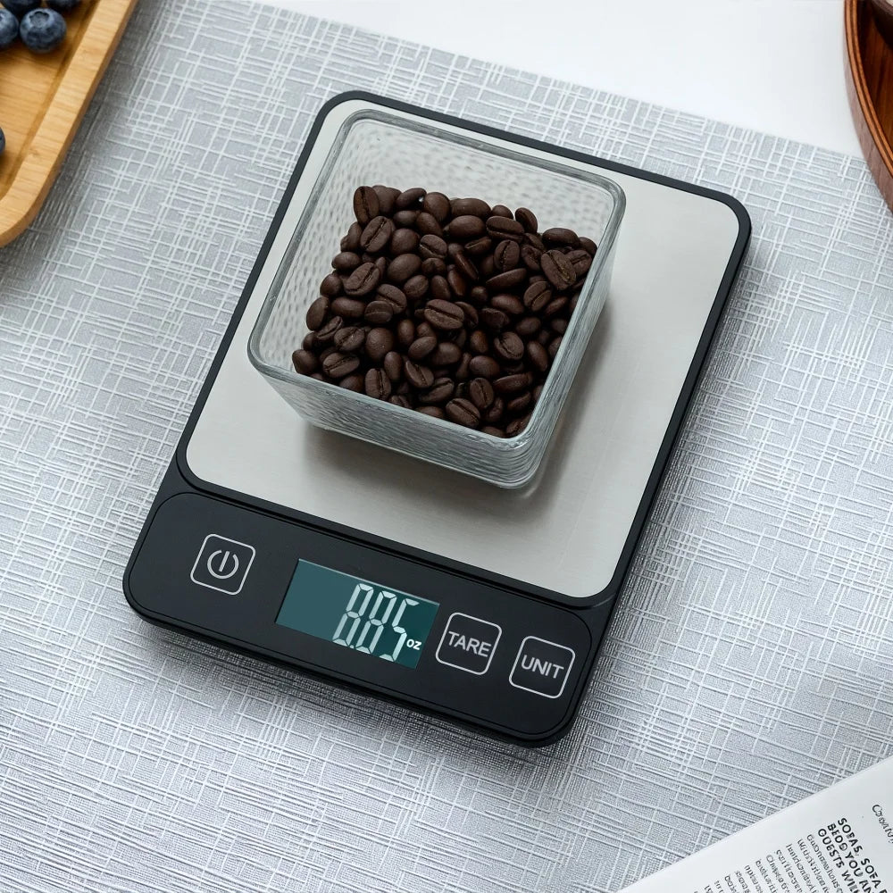 Báscula de cocina mejorada, báscula electrónica de alta precisión, alta calidad, para hornear alimentos, café, té, fruta, herramienta profesional esencial para el hogar