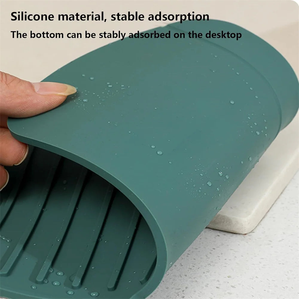 Esteras receptoras de agua para grifo de silicona, almohadillas de secado a prueba de derrames para fregadero de cocina, drenaje antideslizante y protector contra salpicaduras, estera colectora de agua