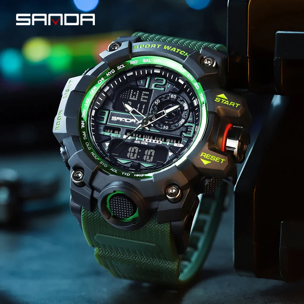 Reloj Digital LED Deportivo SANDA Multifunción para Hombre