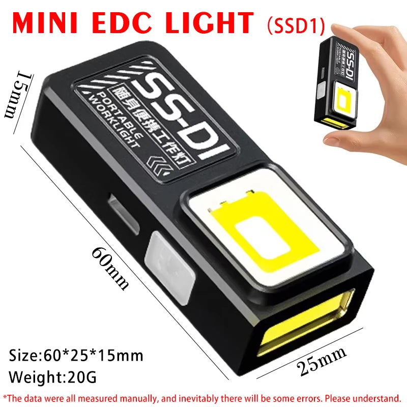 Mini Linterna LED Portátil Recargable con Agarre Magnético