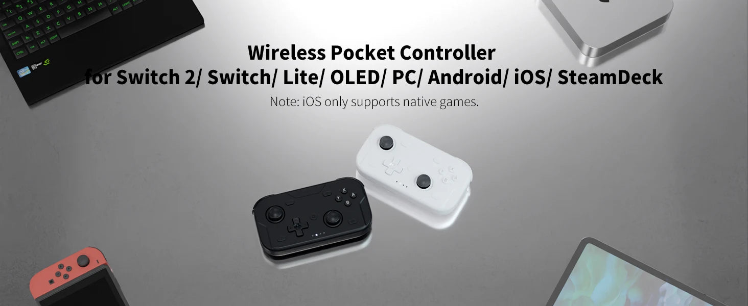 AceGamer-controlador de juego de bolsillo, Joysticks Hall portátiles, mando Bluetooth de 1000Hz para Switch/Switch2/Android/iOS/PC/Steamdeck