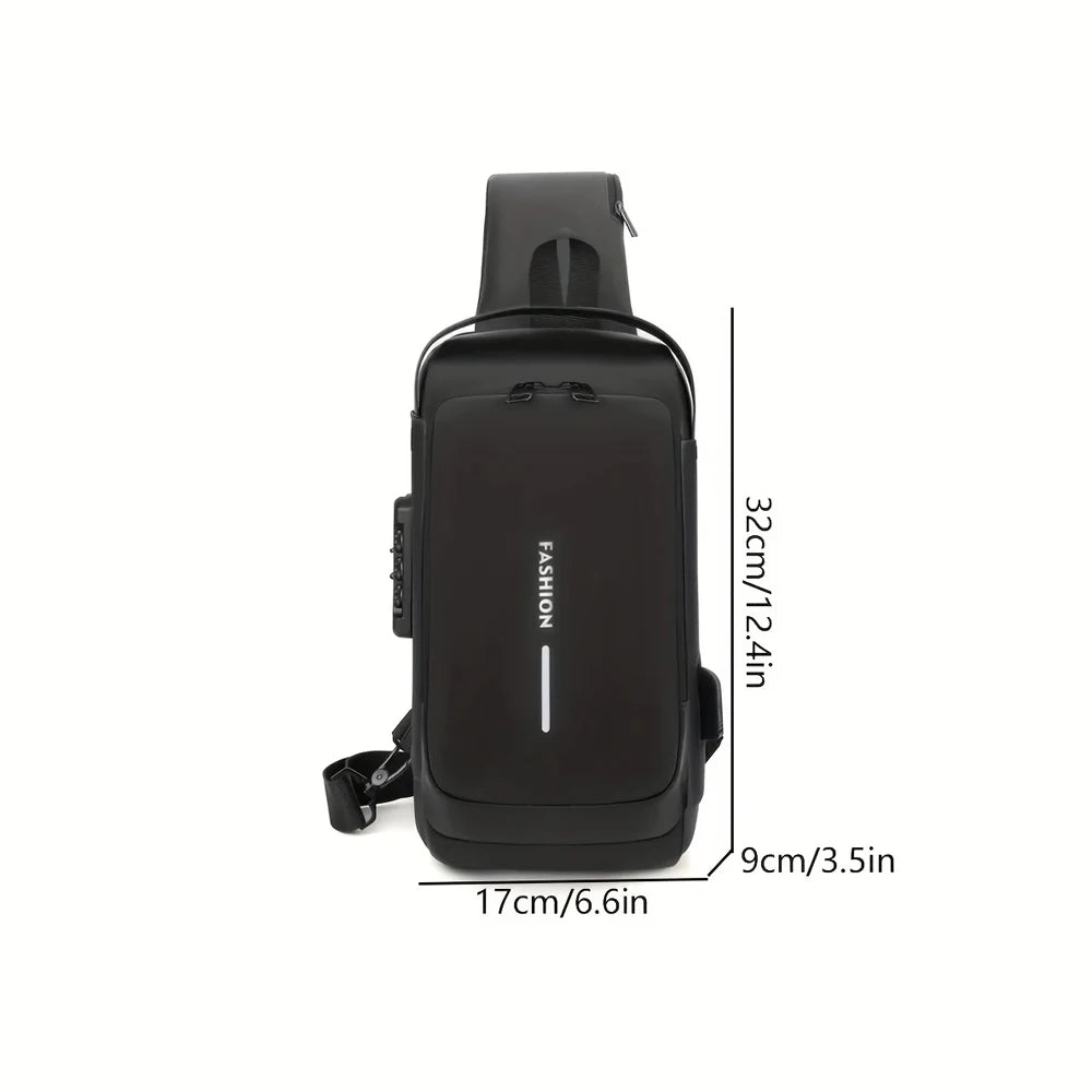 Bolso antirrobo con bloqueo de contraseña para hombre, bolso de pecho, mochila pequeña deportiva informal, bolso de hombro individual para motocicleta, bolso de hombro moderno