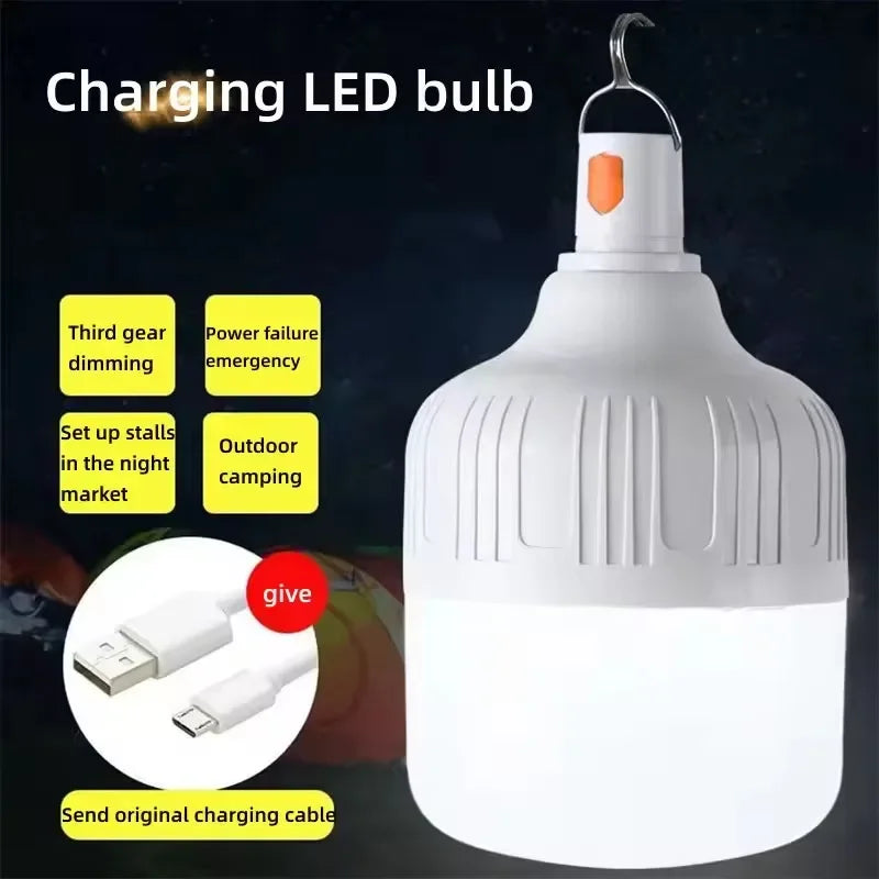 Luz LED Recargable para Camping con Gancho