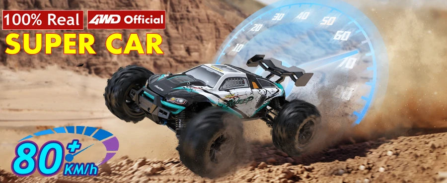 Coche Todoterreno RC 4WD sin Escobillas, Alta Velocidad 50-80 KM/H