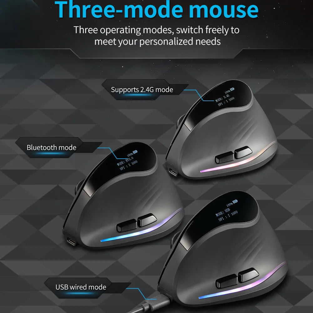 Ratón Inalámbrico Ergonómico Lefon 2.4G, Ratón Vertical Recargable para Juegos, para PC, Portátil, MacOS, Oficina, Modelo F35C/F35B/F35
