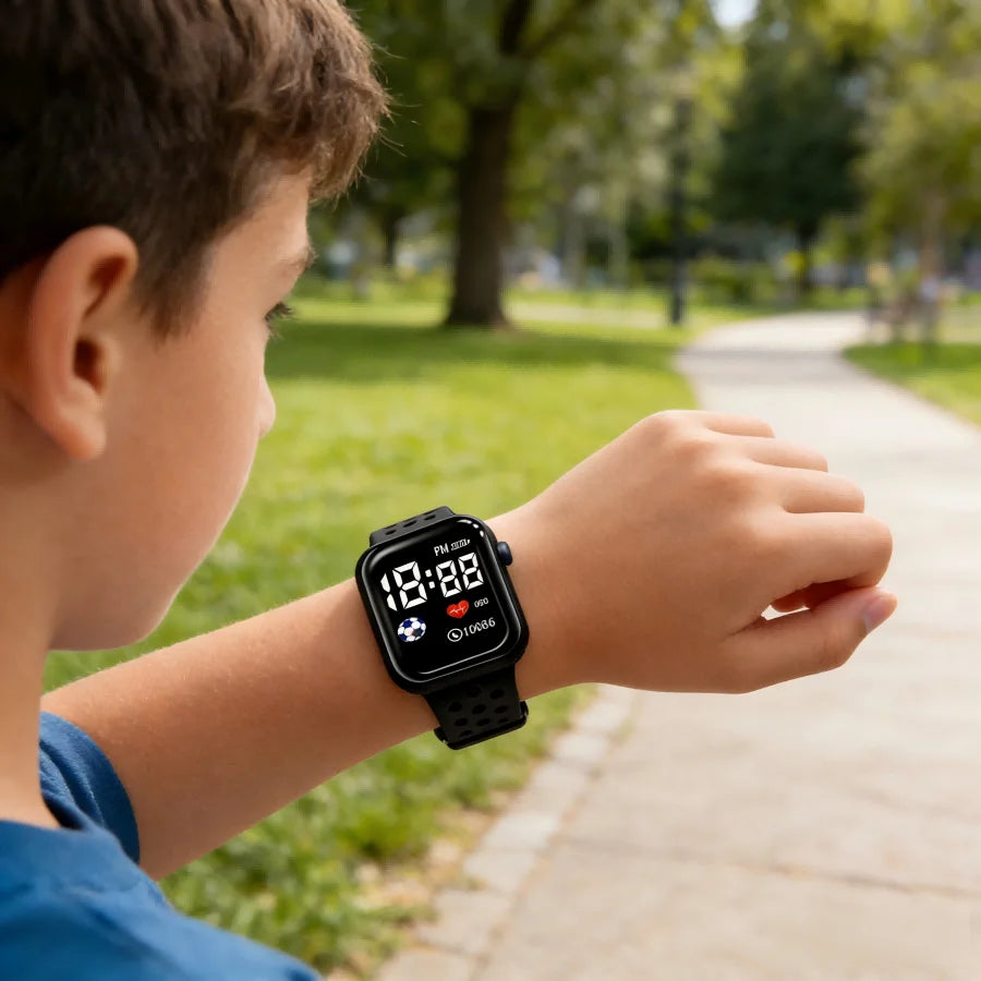 Reloj Digital Deportivo para Niños LED Silicona