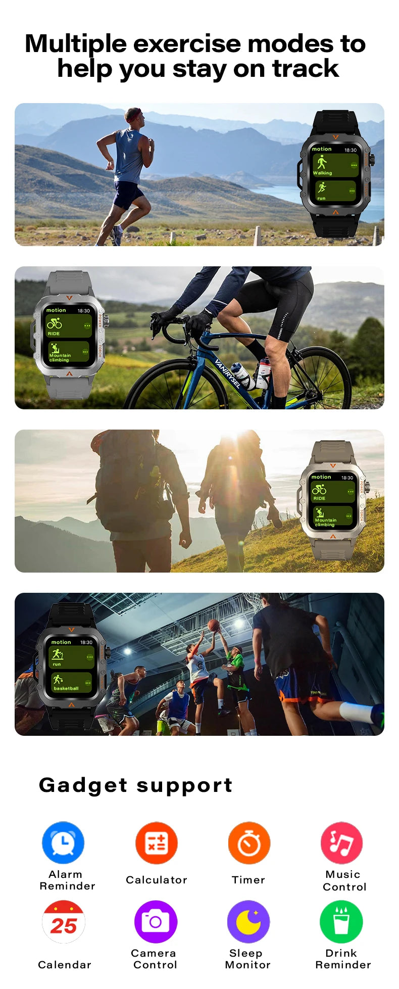 Reloj Inteligente con Monitor de Actividad Física y Bluetooth