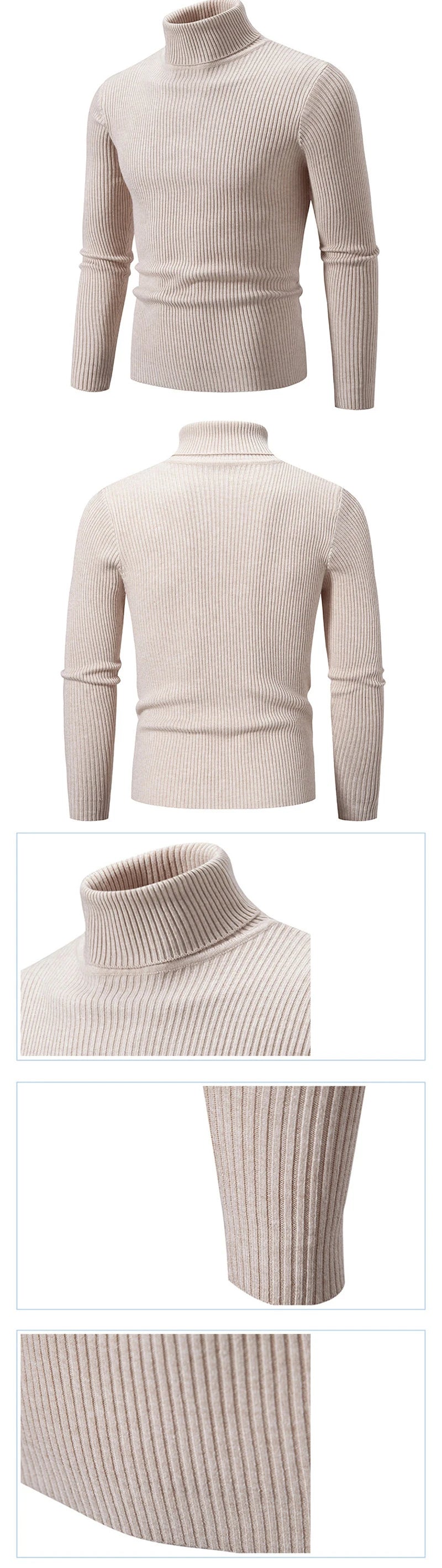 Juego de animales, blusa fría de lujo para hombre, suéteres informales, jersey de lana con cuello alto, camisetas básicas a rayas, sudadera cálida de punto para hombre