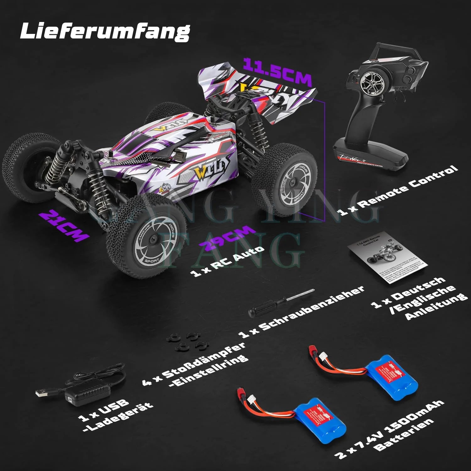 Coche Teledirigido WLtoys Todoterreno 4WD 2.4G hasta 75 km/h