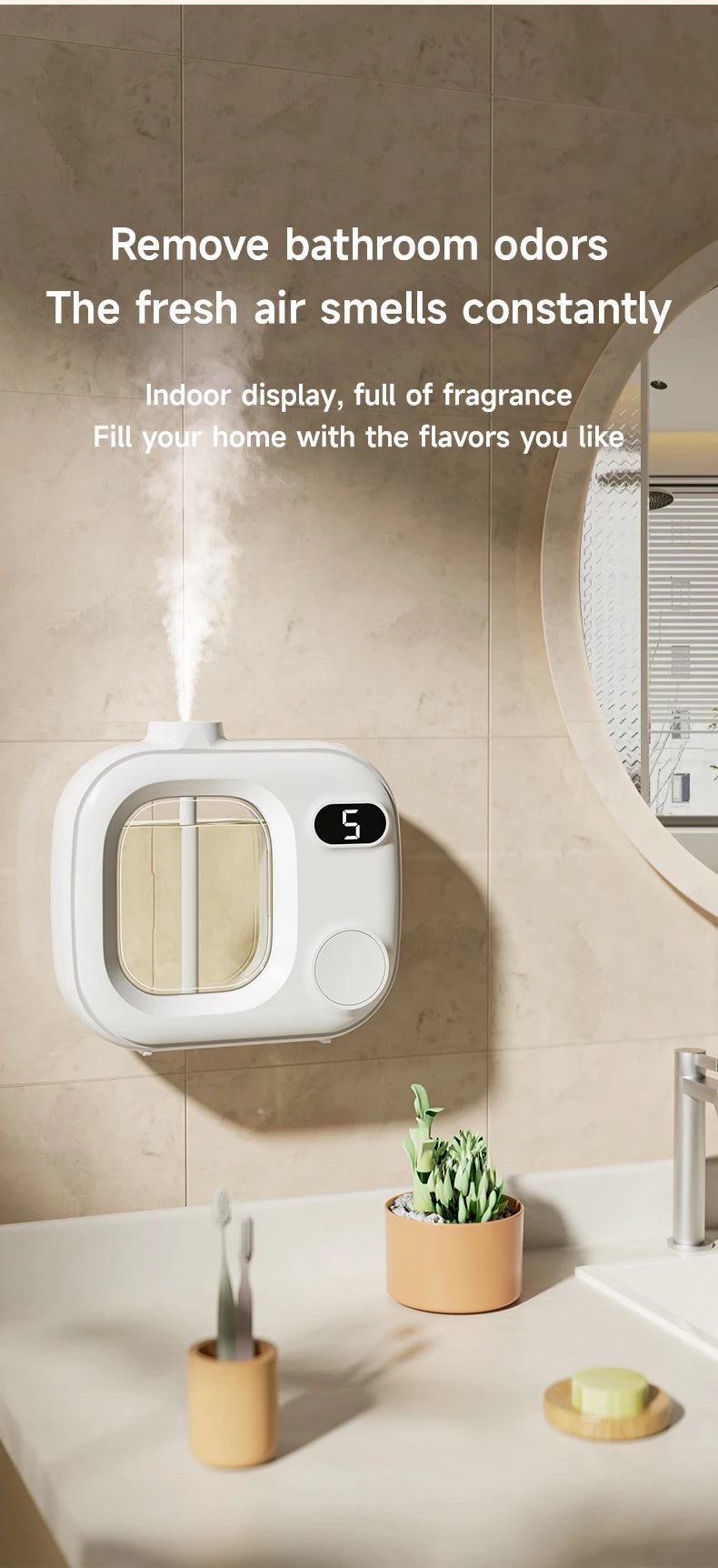 Máquina de aromaterapia automática Searide 50ml para baño y hogar