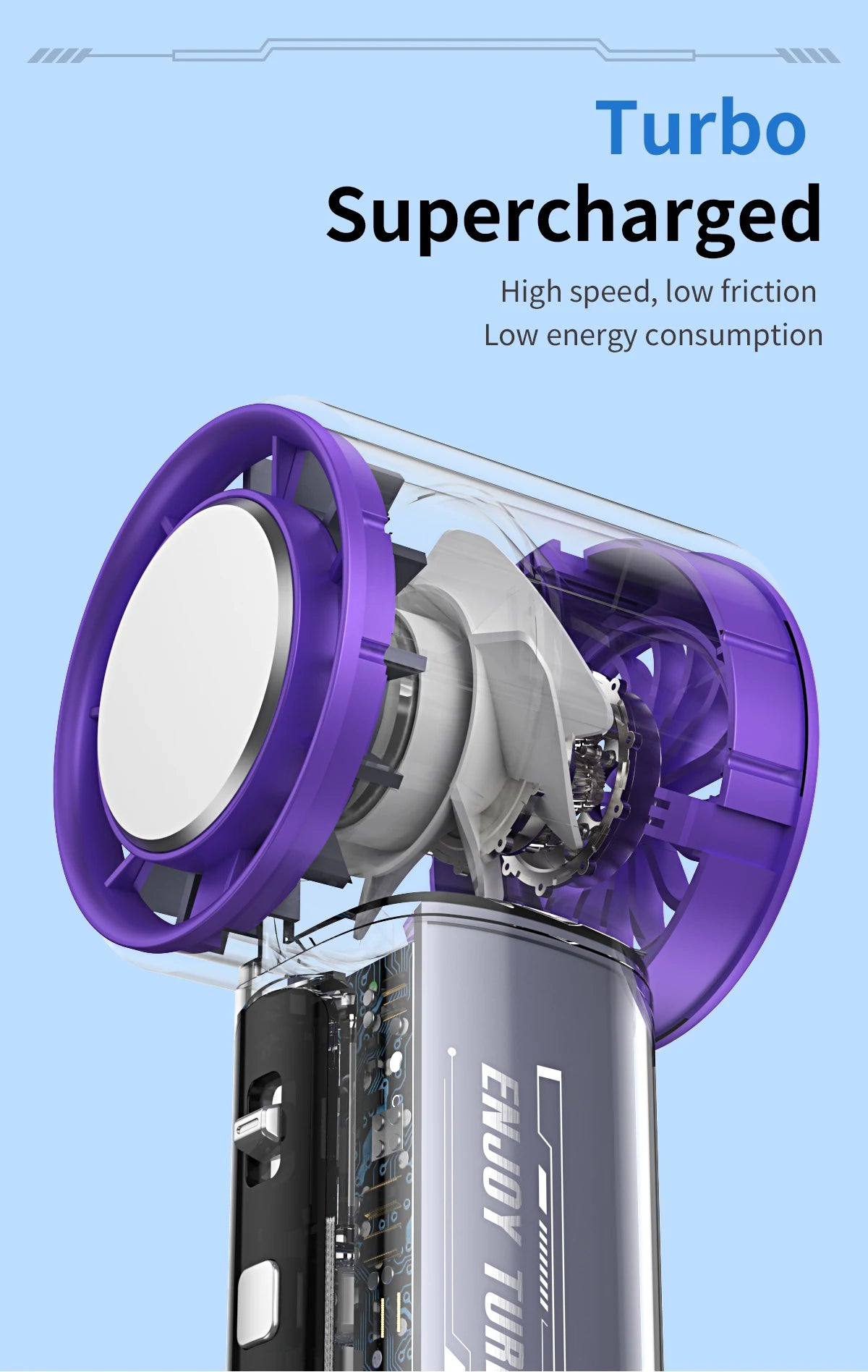 Refrigeración de alta velocidad, ventilador pequeño de mano, pantalla digital inteligente, botones físicos, ajuste de velocidad del viento, mini portátil