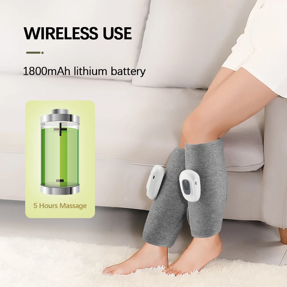 Eléctrica 360 °   Masajeador de pantorrilla con presión de aire, masaje inalámbrico de piernas, 3 modos de compresión de Airbag, relajación del músculo de la pantorrilla del pie, alivia la fatiga