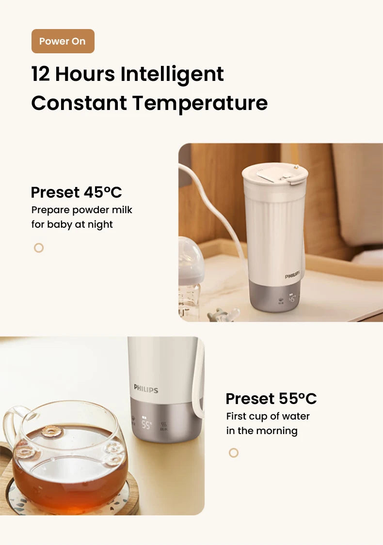 Hervidor Eléctrico Portátil 400ml con Control de Temperatura NTC