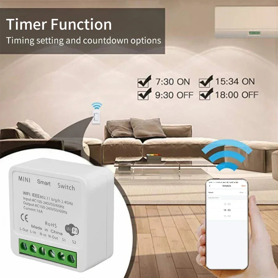 Interruptor WiFi Inteligente Tuya 16A 20A con Receptor