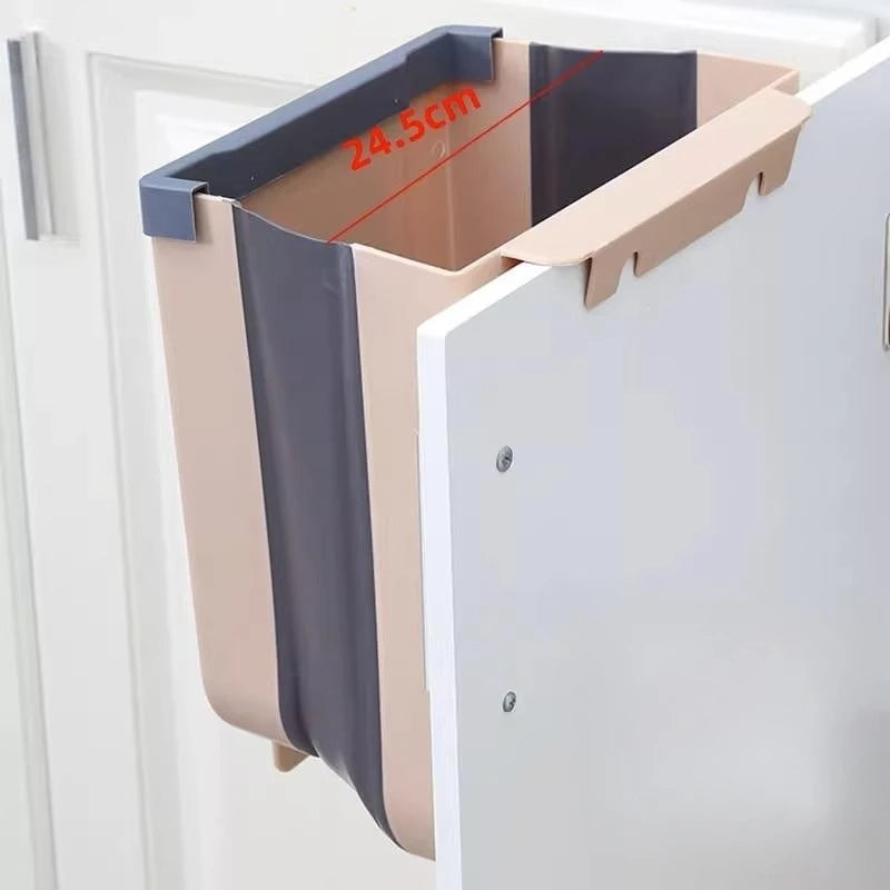 Cubo de basura plegable para cocina, cubo de basura montado en la pared, cubo de basura para puerta de armario de cocina, cubo de basura plegable para vehículos