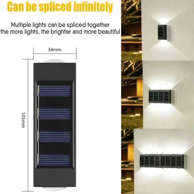 Lámpara Solar de Pared Impermeable para Jardín y Exterior