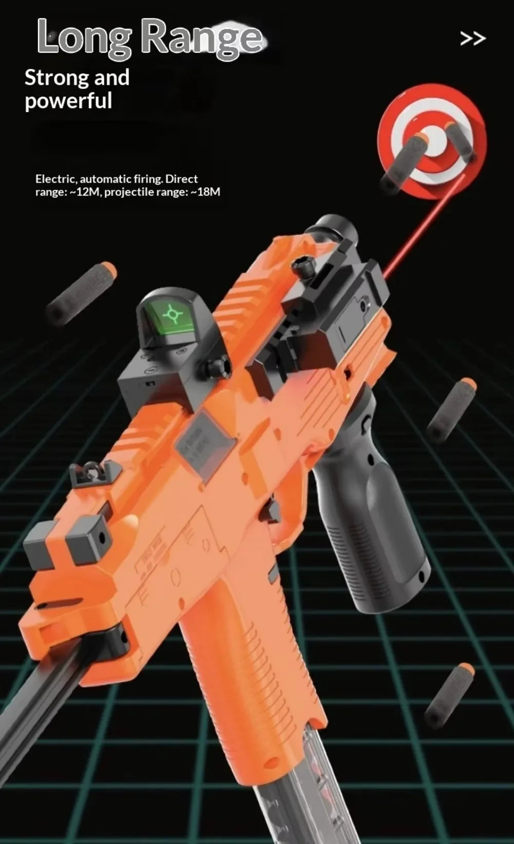 Pistola de Juguete Eléctrica MP9, Lanzador de Dardos de Espuma, Subfusil Automático para Adultos, Niños y Juegos al Aire Libre