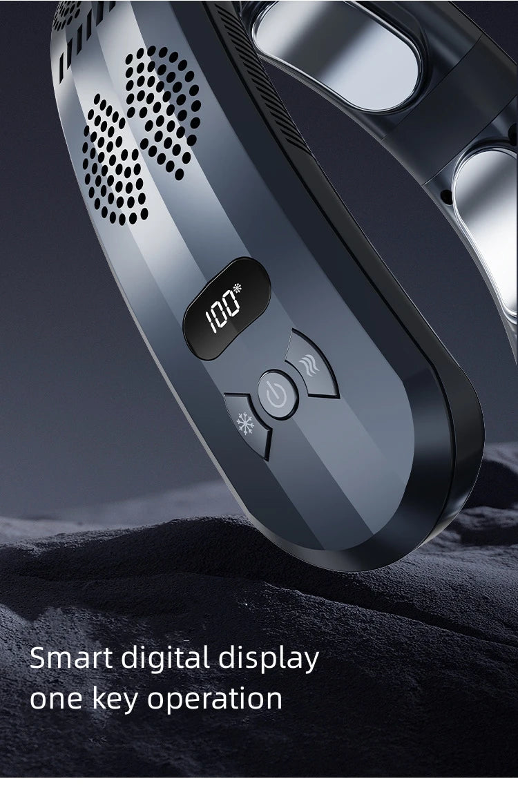 Ventilador portátil para cuello, miniaire acondicionado sin aspas, recargable por USB, 6000mAh