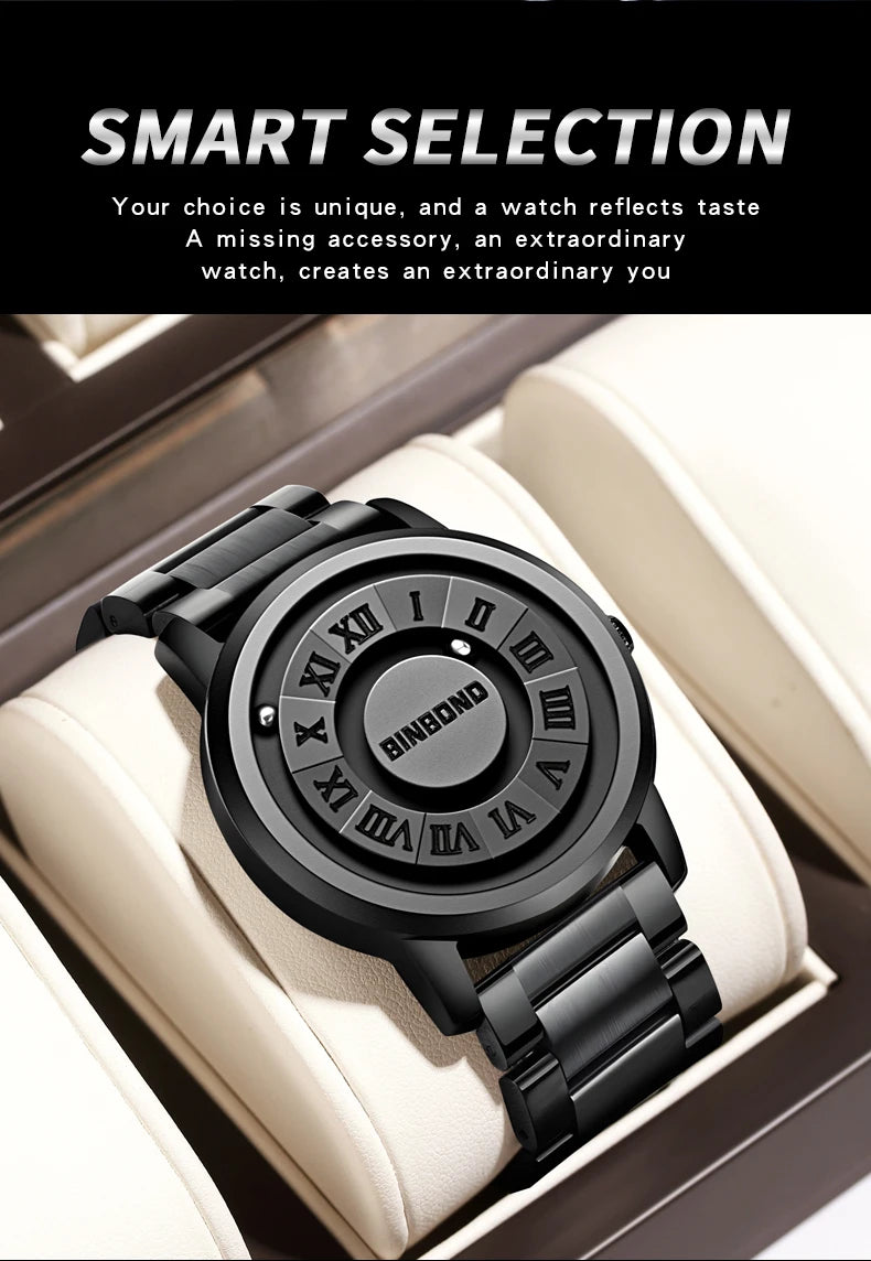 Reloj de Cuarzo BINBOND para Hombre, Acero Inoxidable, Resistente al Agua