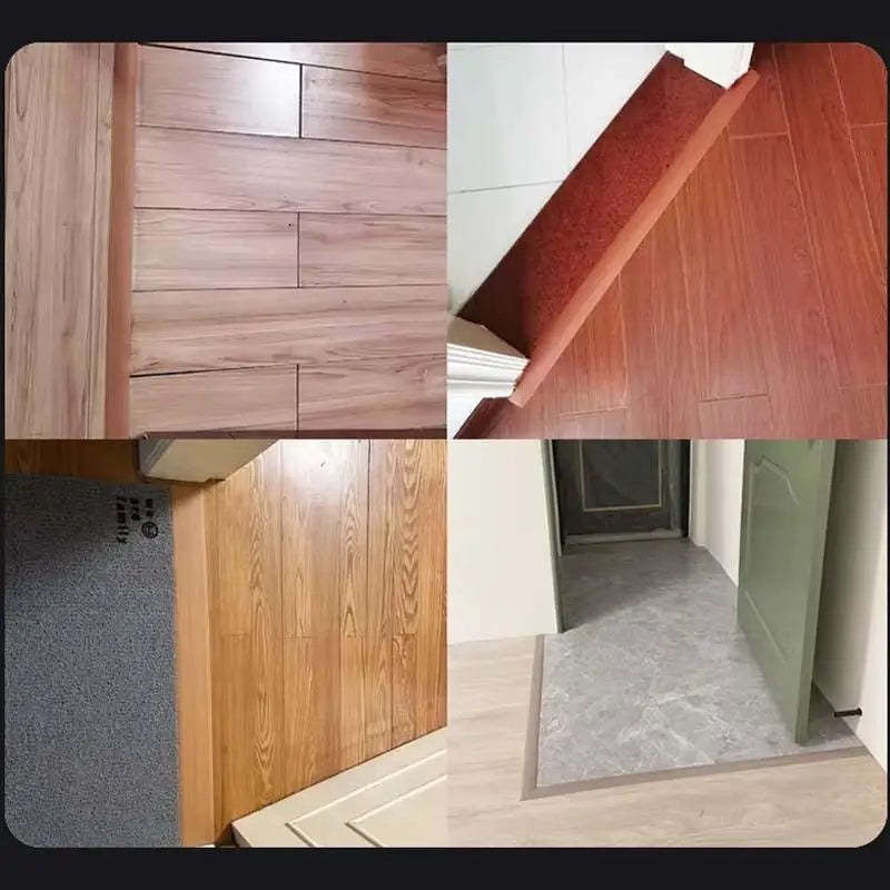Tira de Transición para Piso de PVC con Aspecto de Madera, Autoadhesiva, de 1M, Antideslizante y Resistente al Viento, Recortable, para la Base de Puertas y Sellado de Ventanas